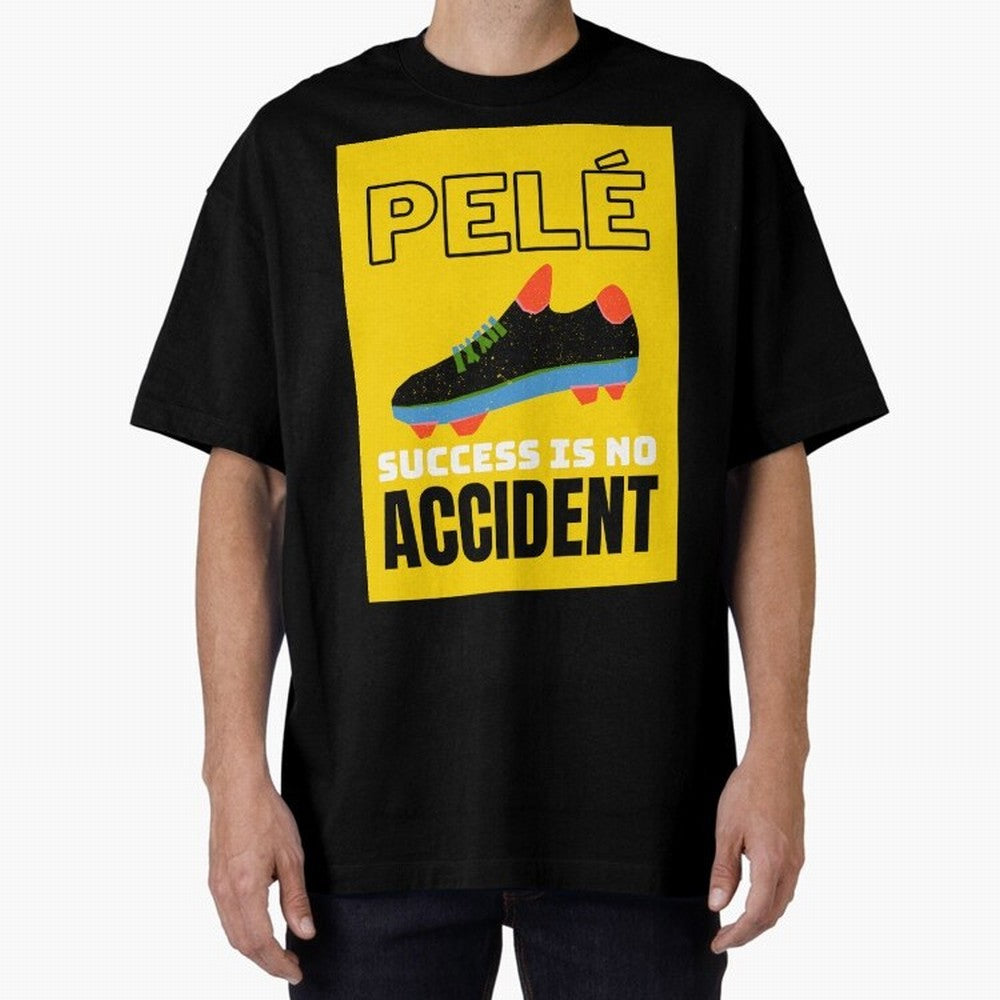 Pele Quote Success Is No Accident Graphic Classic T-Shirt Support the Legends of Global Football Passion for FIFA World Cup 2026 Group Stage, Centered on Cristiano Ronaldo, Haaland and CR7, England and Germany, Championship Spirit, Famous Goals,
