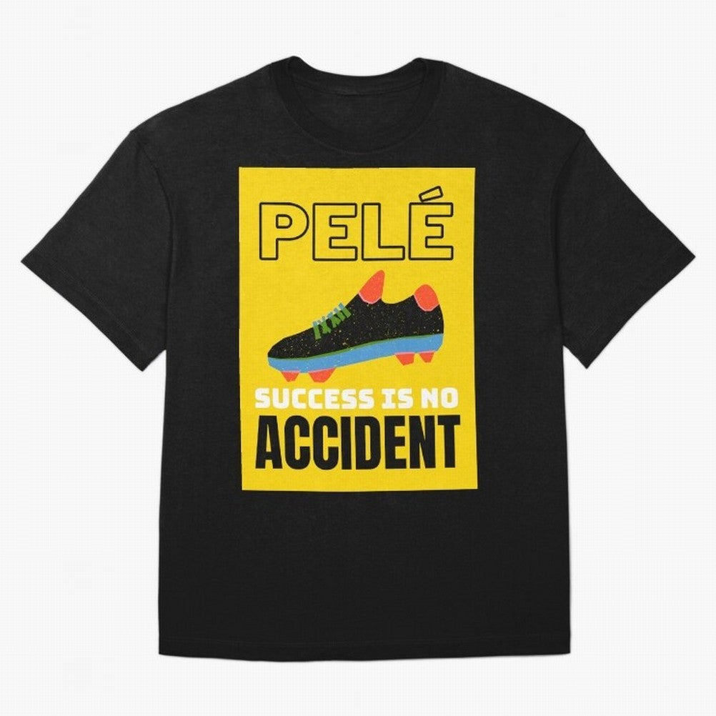 Pele Quote Success Is No Accident Graphic Classic T-Shirt Support the Legends of Global Football Passion for FIFA World Cup 2026 Group Stage, Centered on Cristiano Ronaldo, Haaland and CR7, England and Germany, Championship Spirit, Famous Goals,