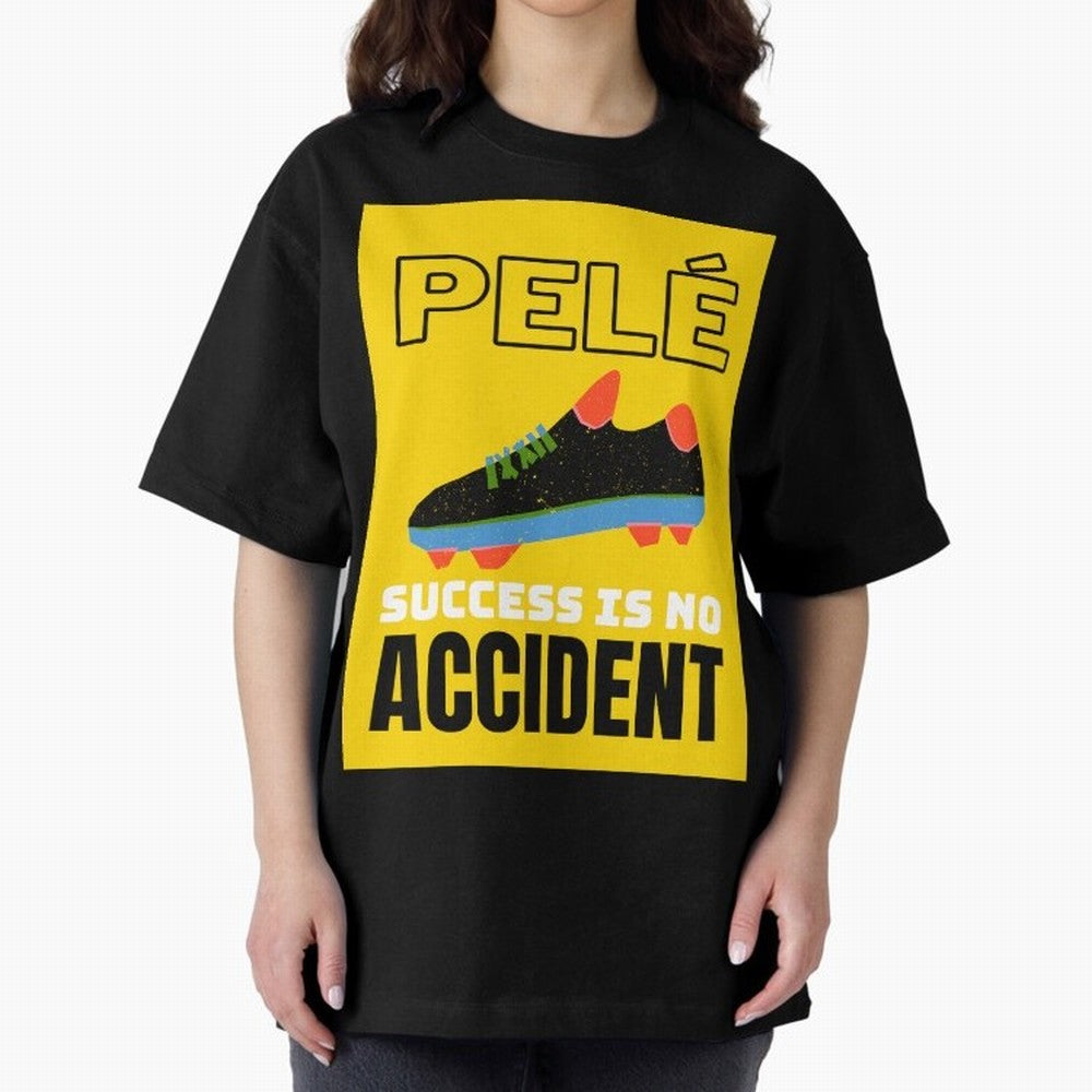 Pele Quote Success Is No Accident Graphic Classic T-Shirt Support the Legends of Global Football Passion for FIFA World Cup 2026 Group Stage, Centered on Cristiano Ronaldo, Haaland and CR7, England and Germany, Championship Spirit, Famous Goals,