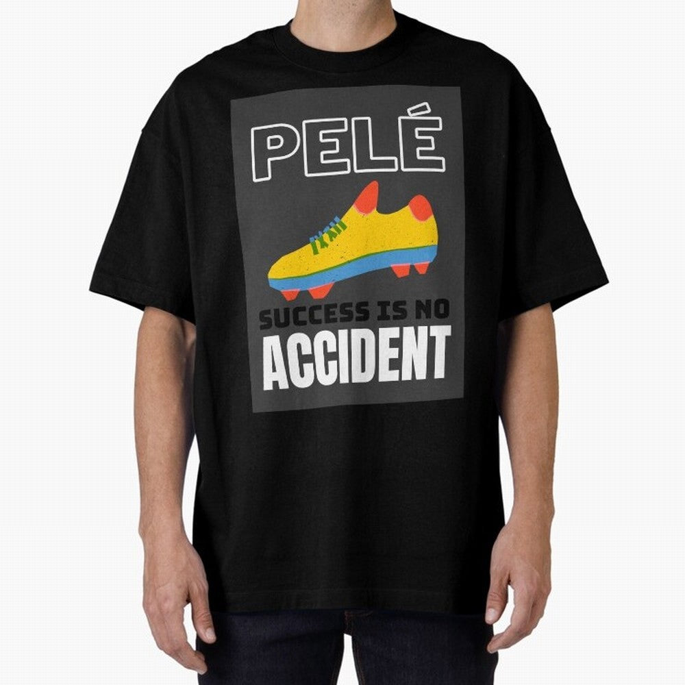 Pele Quote Success Is No Accident Graphic Classic T-Shirt Honor the Football Icons of Match Day Hype around FIFA World Cup 2026 Group Stage, Haaland and Mbappe, Argentina and Brazil, Vintage Soccer Flavor, Modern Football Stars, National Flags and