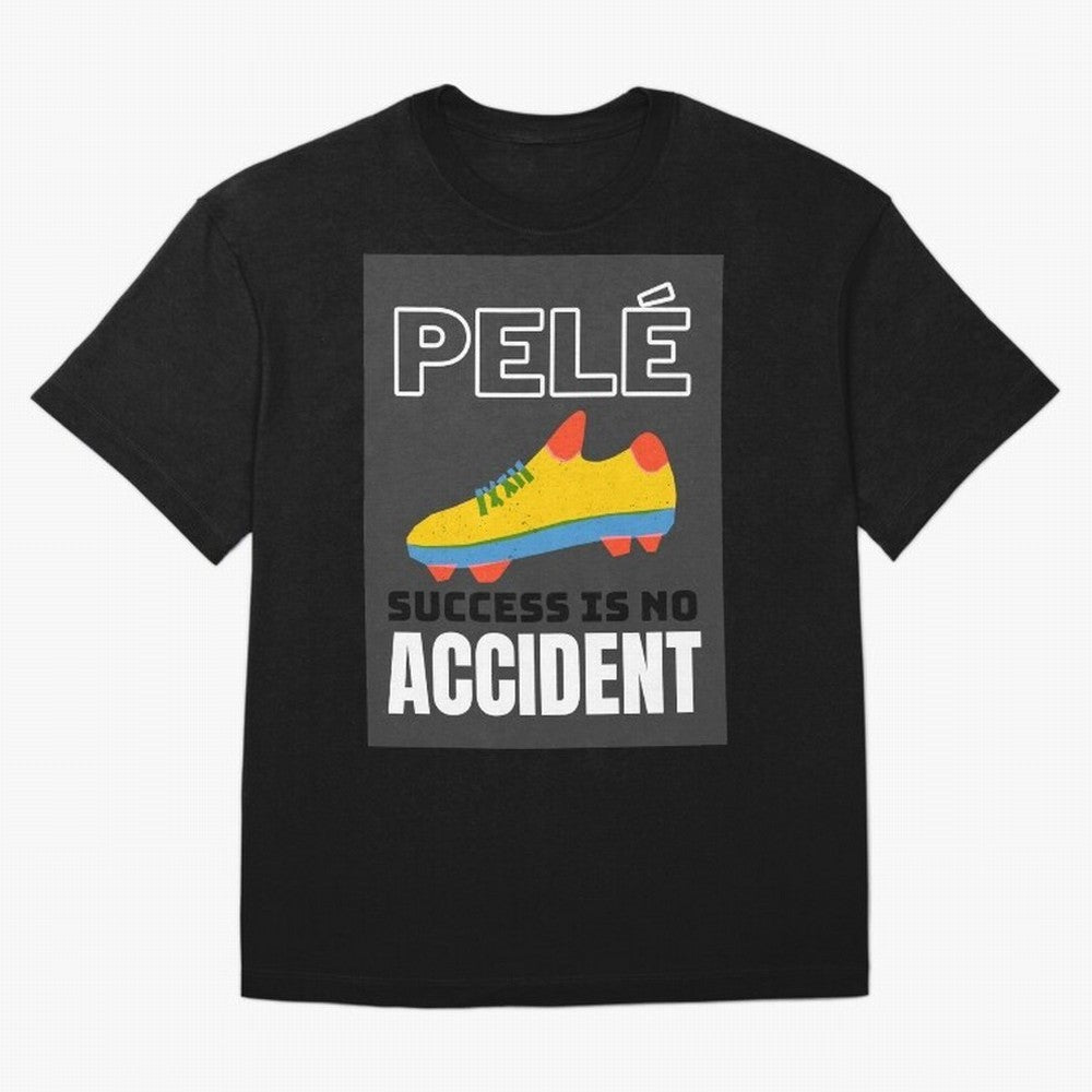 Pele Quote Success Is No Accident Graphic Classic T-Shirt Honor the Football Icons of Match Day Hype around FIFA World Cup 2026 Group Stage, Haaland and Mbappe, Argentina and Brazil, Vintage Soccer Flavor, Modern Football Stars, National Flags and