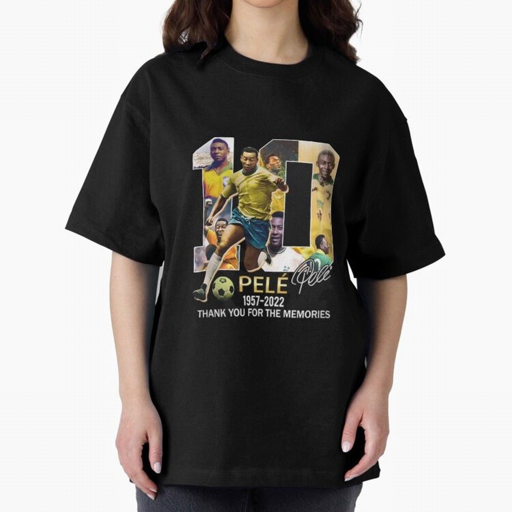 Signed Pele Shirt Oversized T-Shirt Relive Legendary Nights from FIFA World Cup 2026 Spirit, Capturing England, Haaland, Match Day Excitement, Supporter Culture, Golden Goals and Global Football Passion; Ideal for Fans Who Follow Messi, Cristiano