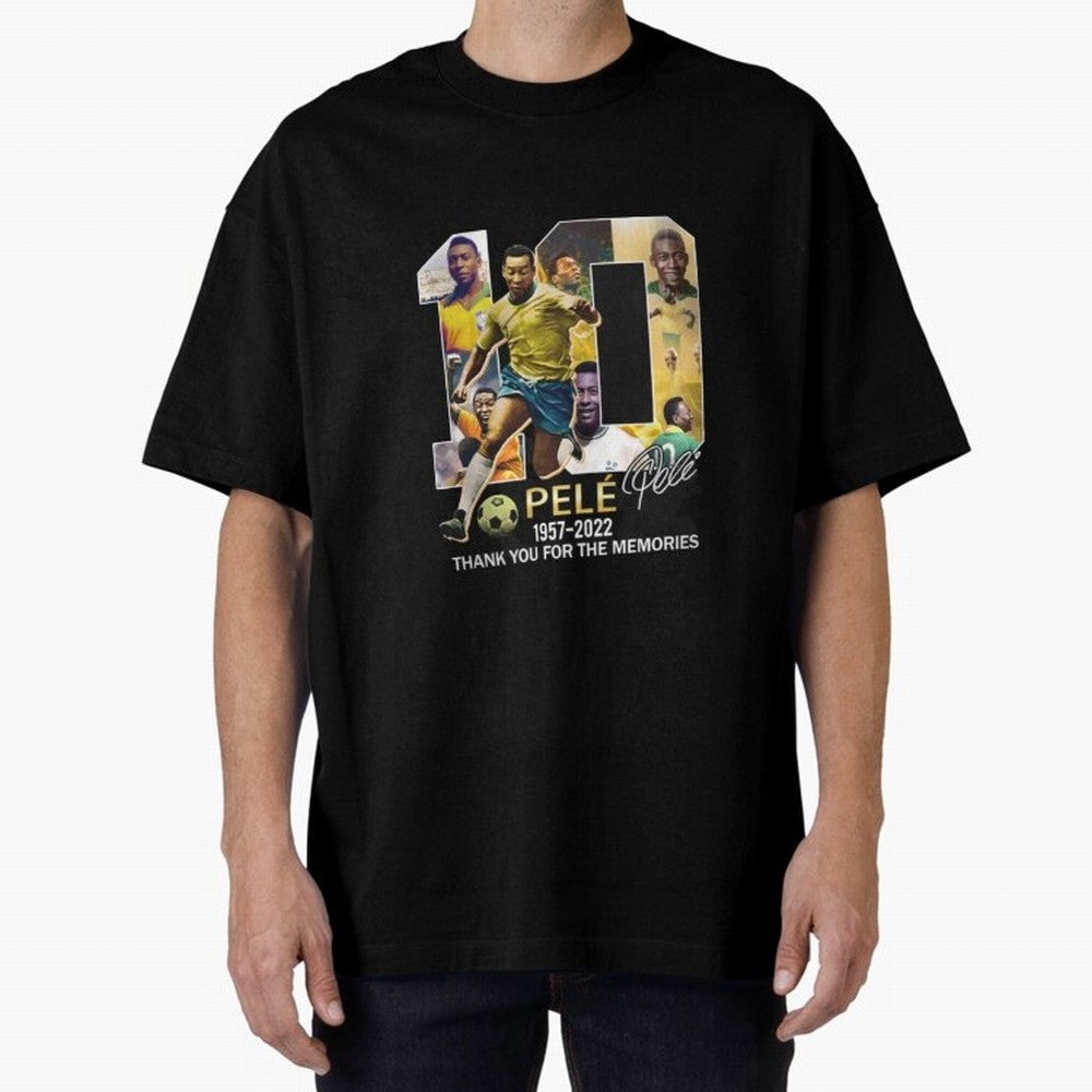 Signed Pele Shirt Oversized T-Shirt Relive Legendary Nights from FIFA World Cup 2026 Spirit, Capturing England, Haaland, Match Day Excitement, Supporter Culture, Golden Goals and Global Football Passion; Ideal for Fans Who Follow Messi, Cristiano