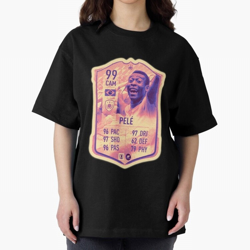 Pele Oversized T-Shirt Support Your Favorite Stars during Global Football Passion for FIFA World Cup 2026, Centered on Mbappe, Brazil, Portugal and Argentina, Global Supporter Spirit, Legendary Goals, National Colors and Tournament Celebration;