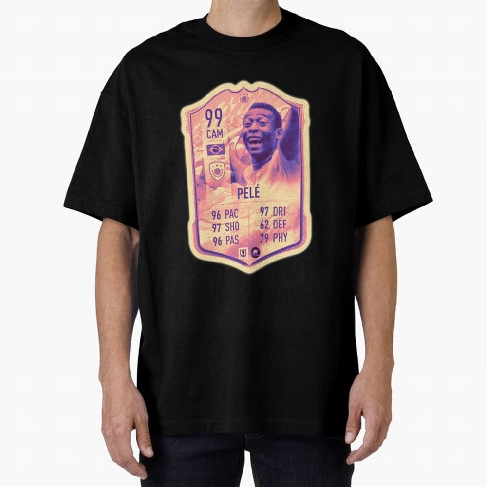 Pele Oversized T-Shirt Support Your Favorite Stars during Global Football Passion for FIFA World Cup 2026, Centered on Mbappe, Brazil, Portugal and Argentina, Global Supporter Spirit, Legendary Goals, National Colors and Tournament Celebration;