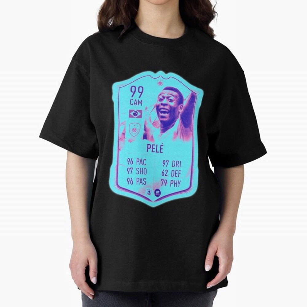 Pele Oversized T-Shirt Join the Global Buzz around Match Day Hype around FIFA World Cup 2026 USA Canada Mexico, Mbappe, Brazil, Portugal and Argentina, Vintage Soccer Flavor, Modern Football Stars, National Flags and Final Night Emotion; Created