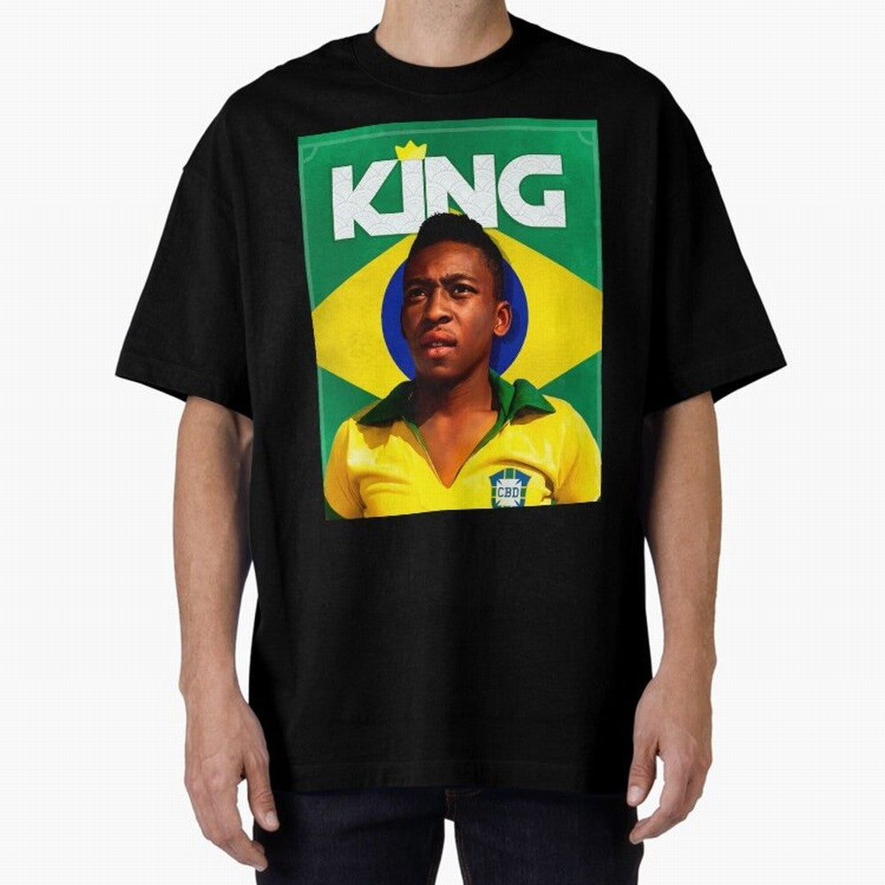 King Pele Oversized T-Shirt Fuel the Hype around FIFA World Cup 2026 Spirit, Celebrating Germany, Mbappe, Football Passion, Legendary Performances, Festival Vibes and Supporter Community; Ideal for Fans Who Follow Messi, Cristiano Ronaldo, CR7,