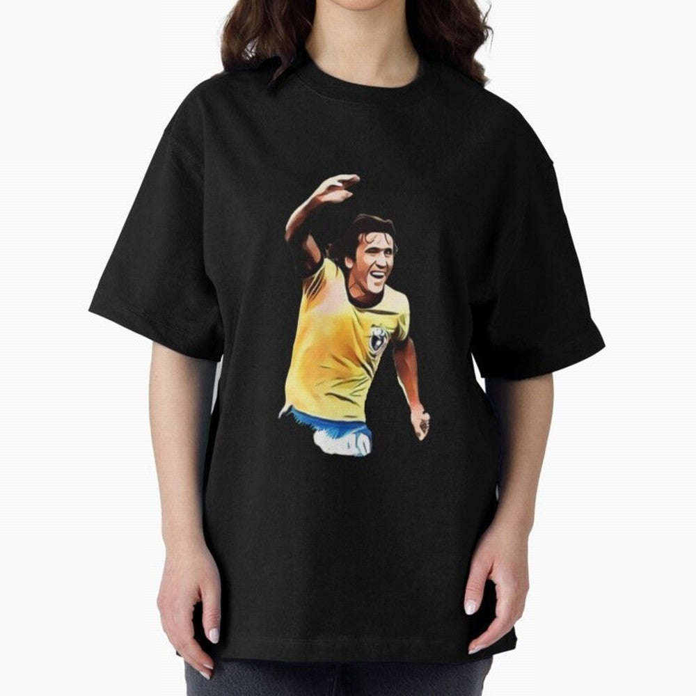 Legends of The Beautiful Game Cartoon Collection Legends Arthur Zico 2 Cartoon Artwork134 Oversized T-Shirt Discover FIFA World Cup 2026 USA Canada Mexico with Mbappe, France and Portugal Energy, Soccer Culture, Superstar Moments, National Team