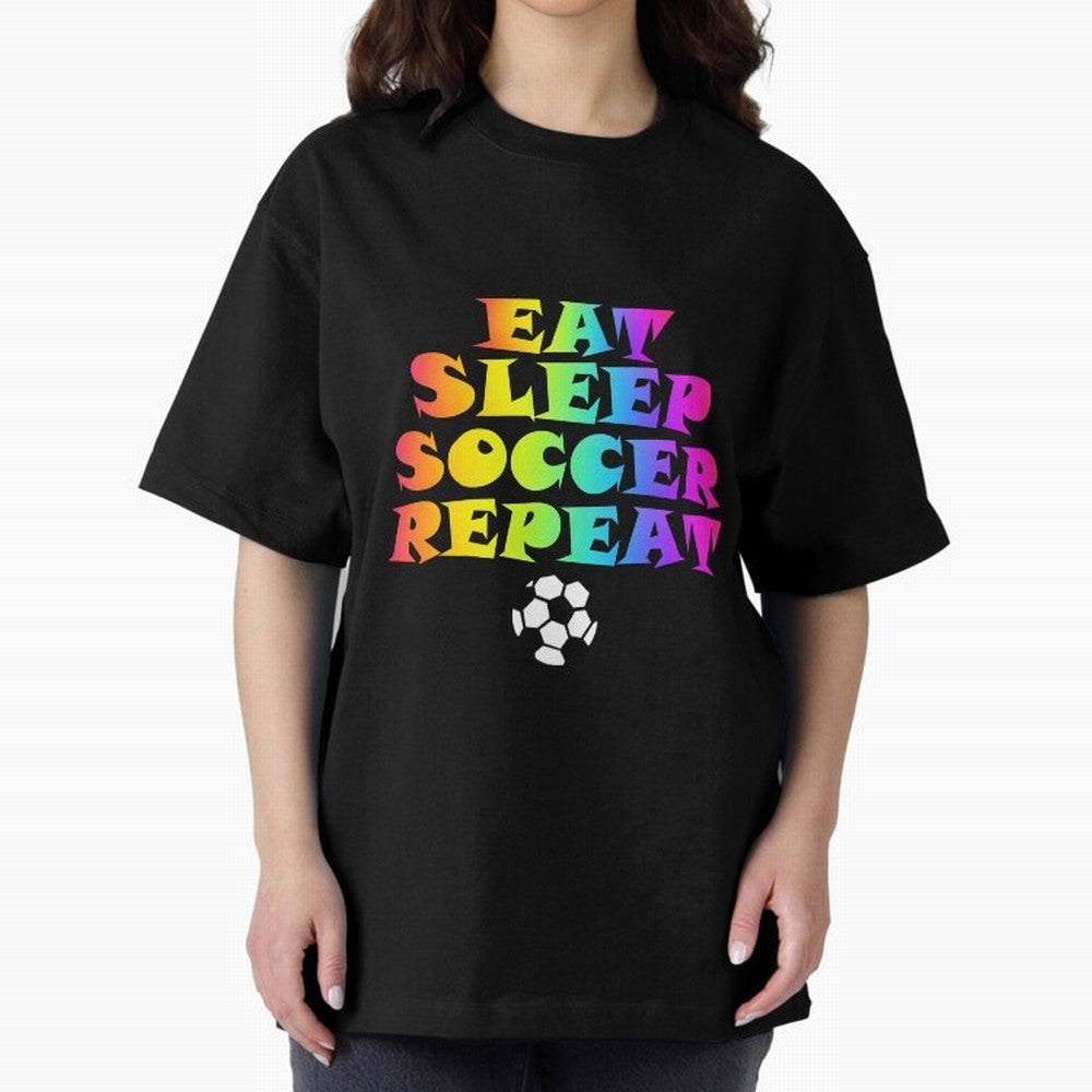 Eat Sleep Soccer Repeat - Football Active T-Shirt Celebrate FIFA World Cup 2026 USA Canada Mexico for Fans of Cristiano Ronaldo and Argentina, Bringing Global Supporter Spirit, Legendary Goals, National Colors and Tournament Celebration; Built for