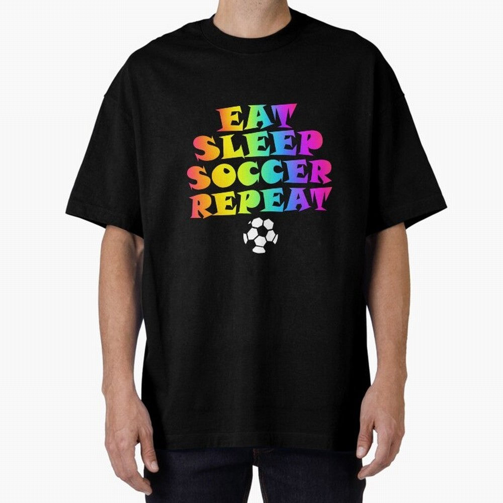 Eat Sleep Soccer Repeat - Football Active T-Shirt Celebrate FIFA World Cup 2026 USA Canada Mexico for Fans of Cristiano Ronaldo and Argentina, Bringing Global Supporter Spirit, Legendary Goals, National Colors and Tournament Celebration; Built for