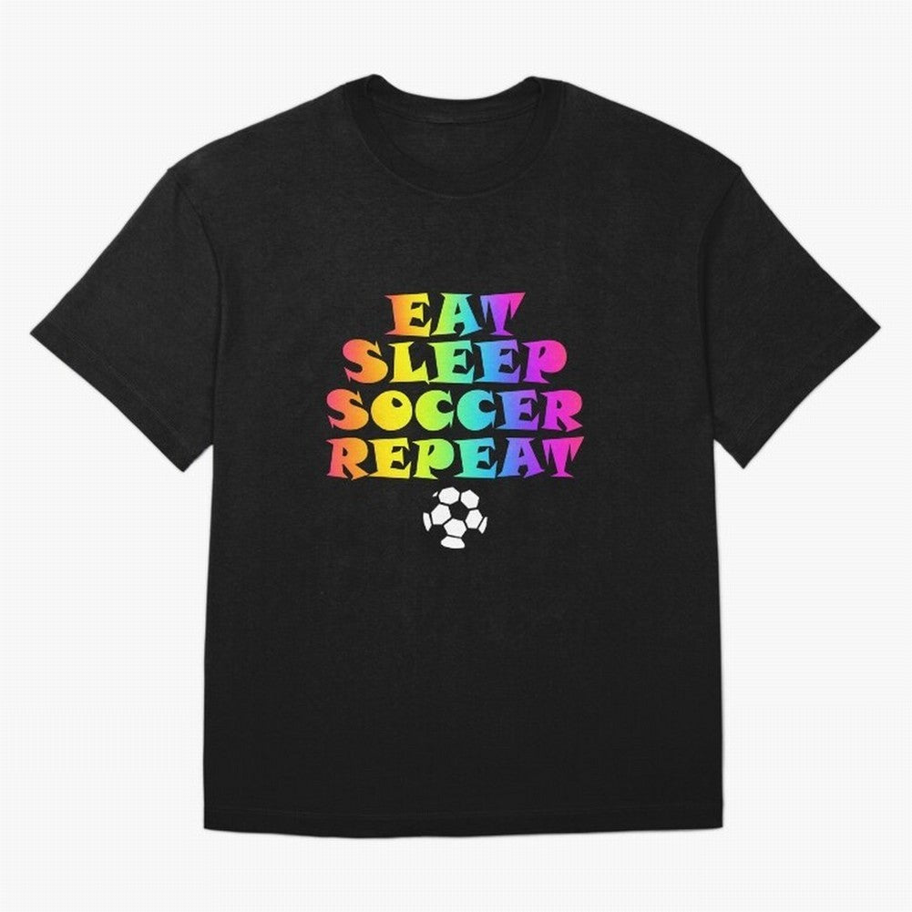 Eat Sleep Soccer Repeat - Football Active T-Shirt Celebrate FIFA World Cup 2026 USA Canada Mexico for Fans of Cristiano Ronaldo and Argentina, Bringing Global Supporter Spirit, Legendary Goals, National Colors and Tournament Celebration; Built for