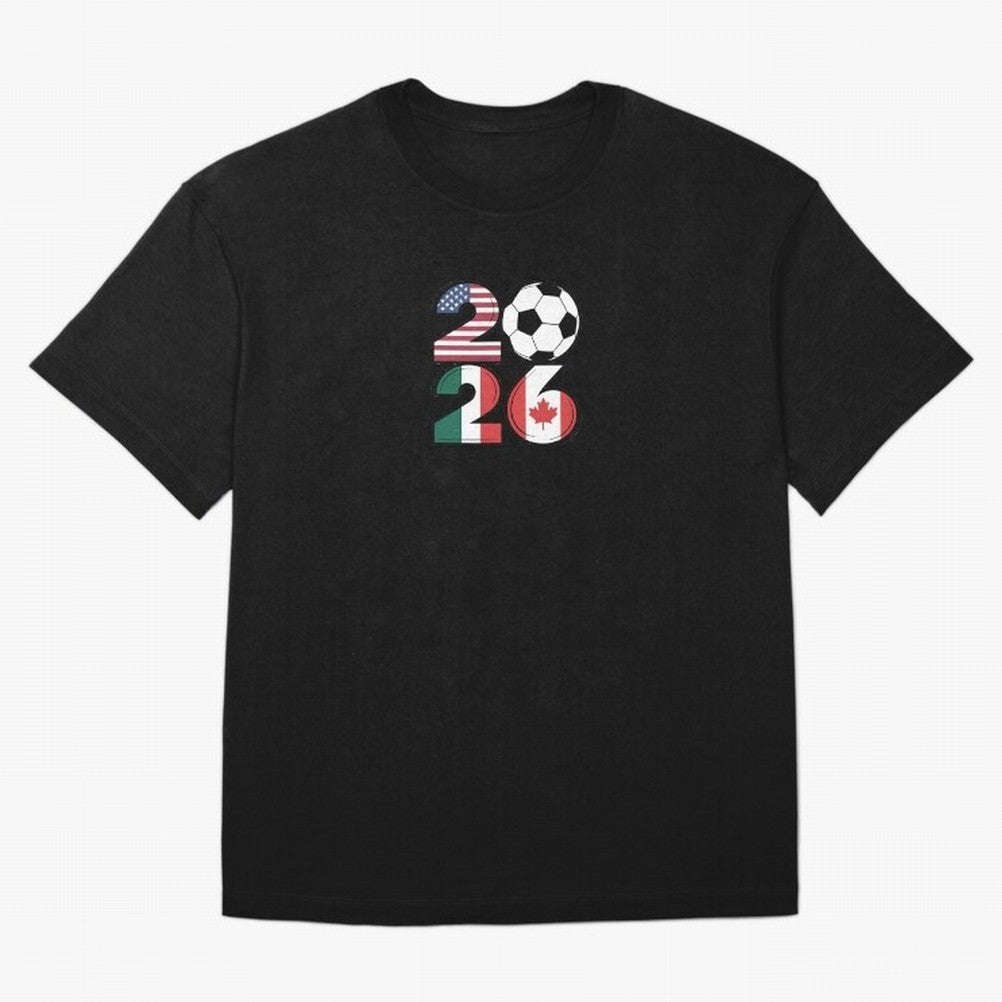 2026 soccer logo Classic T-Shirt Experience the Global Stage of Global Football Passion for FIFA World Cup 2026 USA Canada Mexico, Inspired by CR7, Brazil, Championship Spirit, Famous Goals, Roaring Crowds and International Football Unity; Ideal