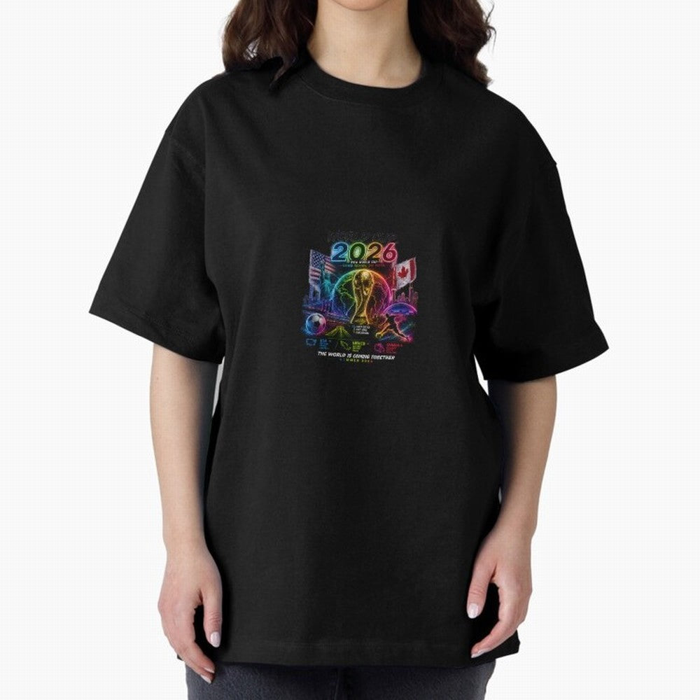 World Cup 2026 ¨C United Passion ?? | Neon Football Design Classic T-Shirt Back Your Heroes with FIFA World Cup 2026 Group Stage Highlighting Messi, CR7 and Mbappe, England Energy, Supporter Pride, Iconic Celebrations, Legendary Names and Global
