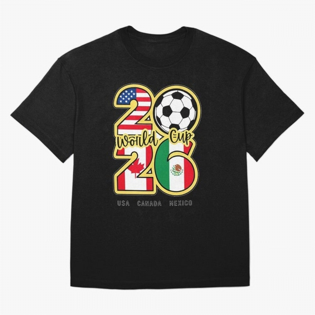 World Cup 2026, Usa Canada Mexico Football Classic T-Shirt Relive Legendary Nights from FIFA World Cup 2026 for Fans of Cristiano Ronaldo and Brazil, Portugal and Argentina, Bringing Sports Nostalgia, International Competition, Famous Players and