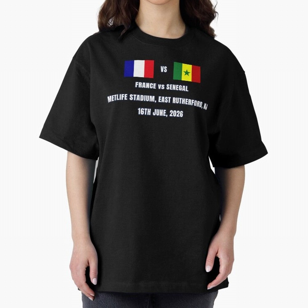 France vs Senegal 16 June 2026 ¨C Football Match Design East Rutherford Classic T-Shirt Feel Match Day Hype around FIFA World Cup 2026, Haaland, Argentina, Football Festival Excitement, Trophy Ambitions, Country Rivalries and Star Player Buzz;