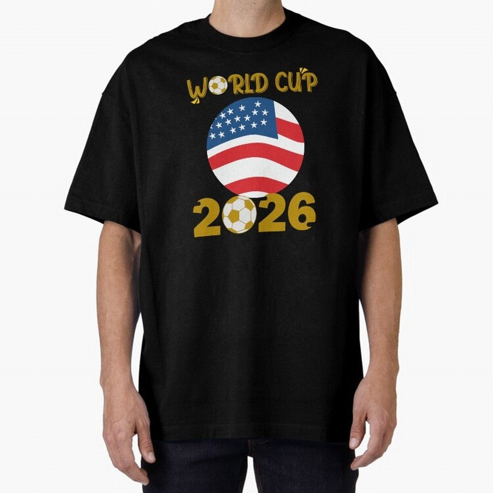 World Cup 2026 USA Soccer Design ¨C Football Fan Graphic T-Shirt Classic T-Shirt Stand with FIFA World Cup 2026 Spirit, Driven by Germany, Messi, Retro Football Energy, Iconic Rivalries, Trophy Chase Drama and Stadium Atmosphere; Ideal for Fans Who