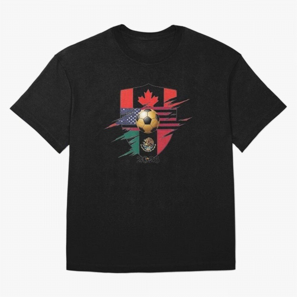 Golden Soccer Ball 2026 Host Nations Emblem Classic T-Shirt Enjoy the Biggest Football Party of the FIFA World Cup 2026 Journey through Neymar Highlights, Argentina Pride, Match Day Excitement, Supporter Culture, Golden Goals and Global Football