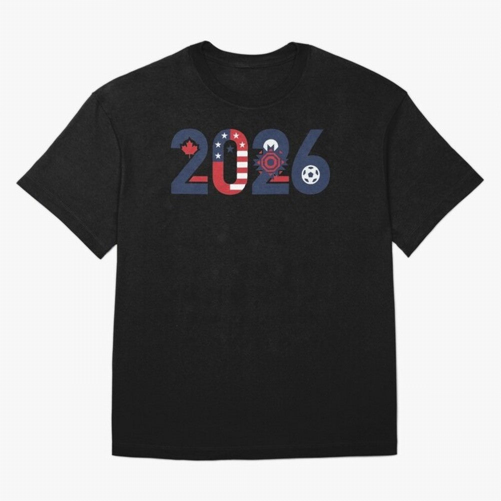 North America Soccer 2026 - Three Nations Fan Art Classic T-Shirt Celebrate Global Passion for FIFA World Cup 2026 Spirit, Highlighting Brazil, Cristiano Ronaldo, Haaland and CR7, Worldwide Fan Energy, Dramatic Goals, Stadium Lights and