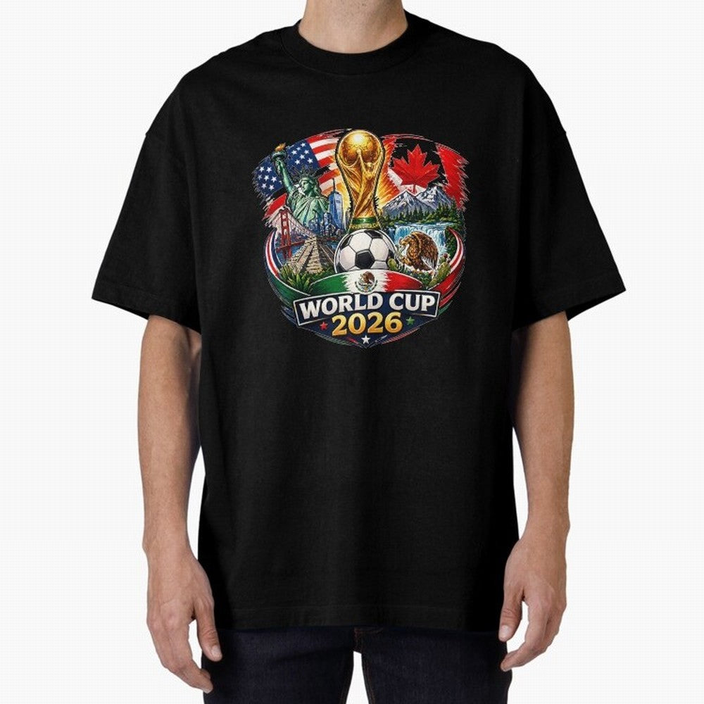 World Football 2026 USA Canada Mexico ¨C Soccer Fan Design Retro Travel Style Classic T-Shirt Stand with FIFA World Cup 2026 USA Canada Mexico for Fans of CR7 and Argentina, France and Brazil, Bringing Match Day Excitement, Supporter Culture,