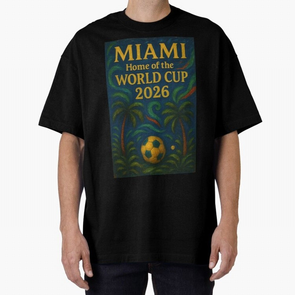 Miami Home of the World Cup 2026 Soccer Fan Poster ¡ª Tropical Art Print Classic T-Shirt Fuel the Hype around Global Football Passion for FIFA World Cup 2026 USA Canada Mexico, Highlighting Cristiano Ronaldo, Portugal, Football Festival Excitement,