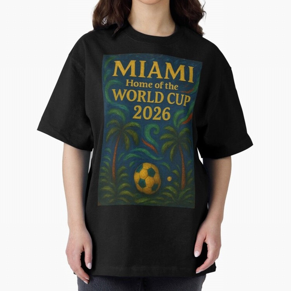 Miami Home of the World Cup 2026 Soccer Fan Poster ¡ª Tropical Art Print Classic T-Shirt Fuel the Hype around Global Football Passion for FIFA World Cup 2026 USA Canada Mexico, Highlighting Cristiano Ronaldo, Portugal, Football Festival Excitement,