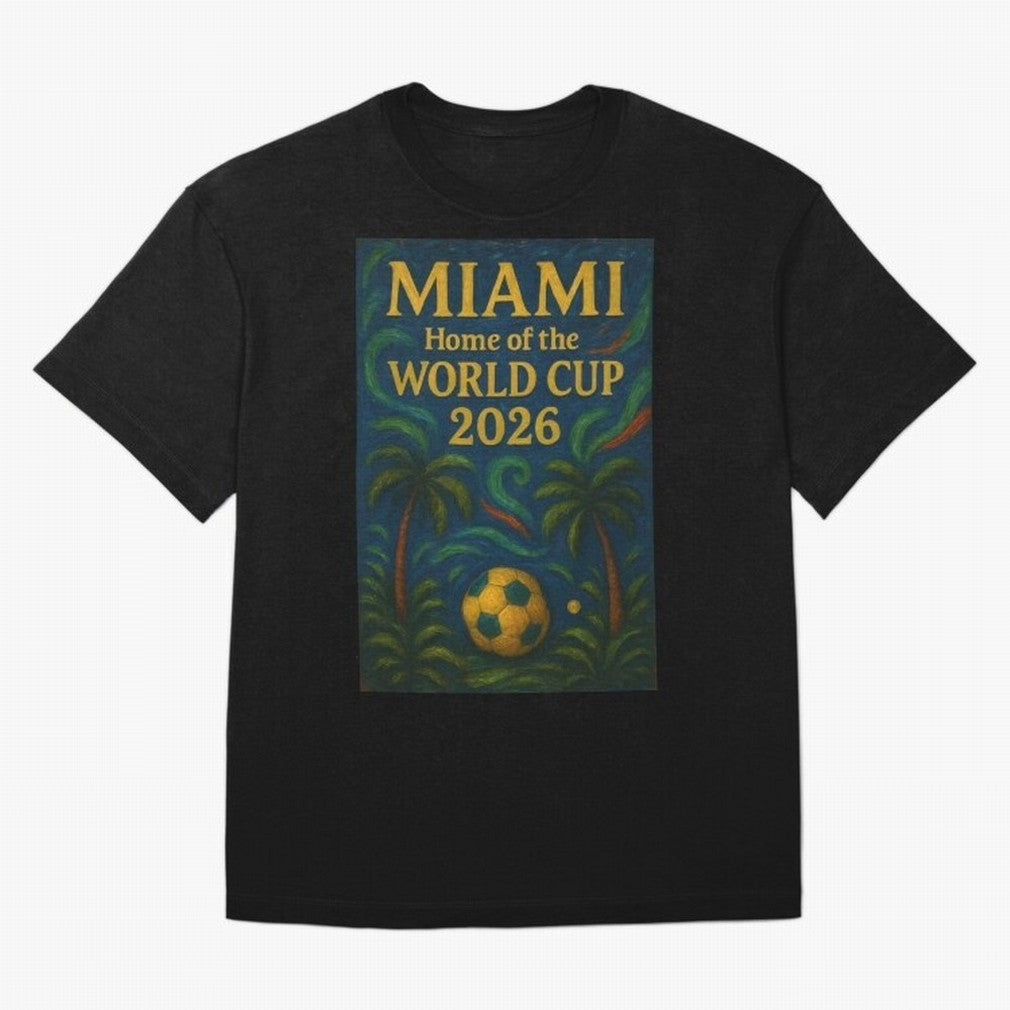 Miami Home of the World Cup 2026 Soccer Fan Poster ¡ª Tropical Art Print Classic T-Shirt Fuel the Hype around Global Football Passion for FIFA World Cup 2026 USA Canada Mexico, Highlighting Cristiano Ronaldo, Portugal, Football Festival Excitement,