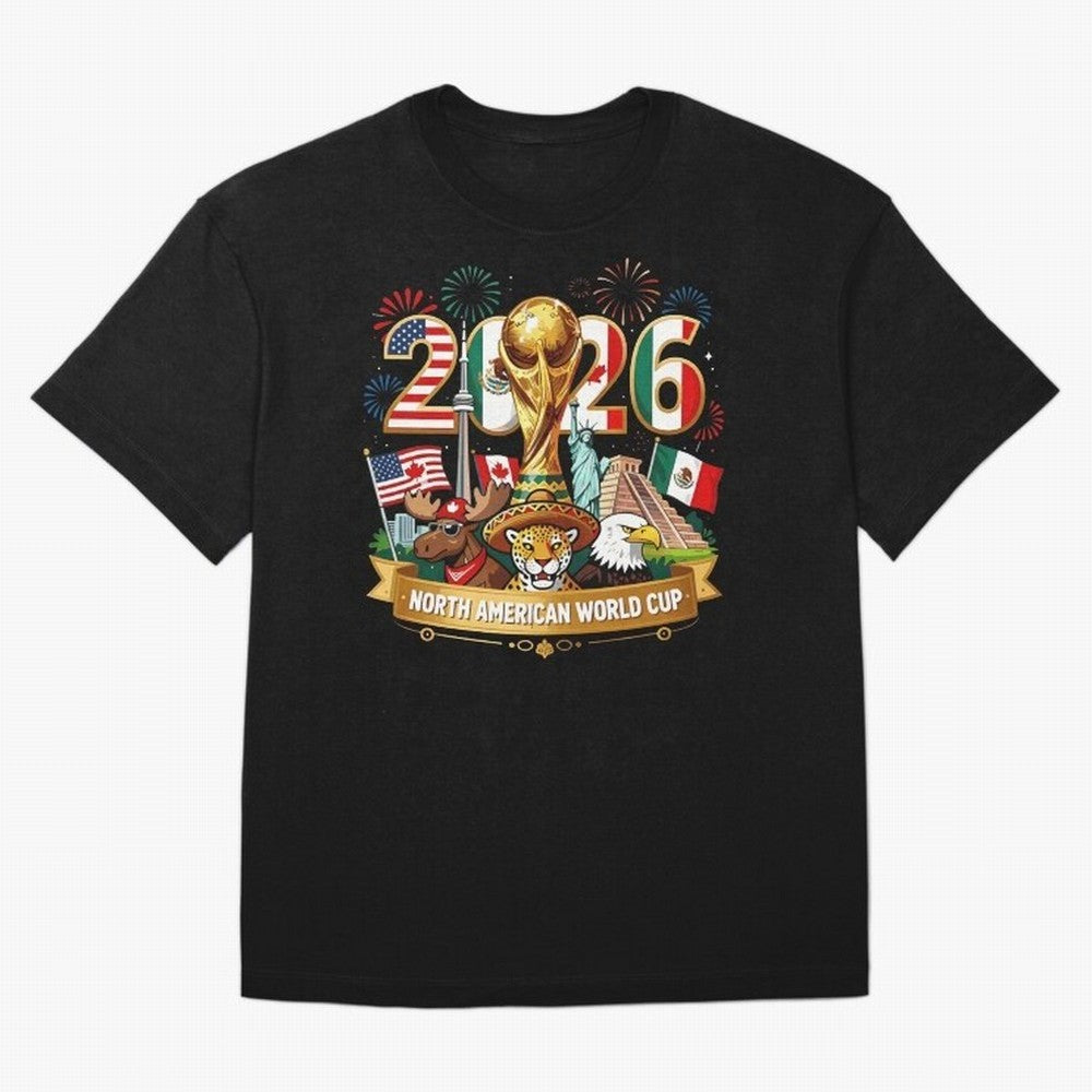 World Cup 2026 North America USA Canada Mexico Soccer Fan Classic T-Shirt Support the FIFA World Cup 2026 Group Stage Journey through CR7 and Messi Highlights, Spain Pride, Championship Spirit, Famous Goals, Roaring Crowds and International