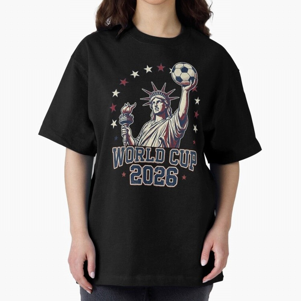 World Cup 2026 USA Soccer Statue Liberty Classic T-Shirt Feel the FIFA World Cup 2026 Group Stage Journey through Messi and Cristiano Ronaldo Highlights, Argentina and Brazil Pride, Match Day Excitement, Supporter Culture, Golden Goals and Global