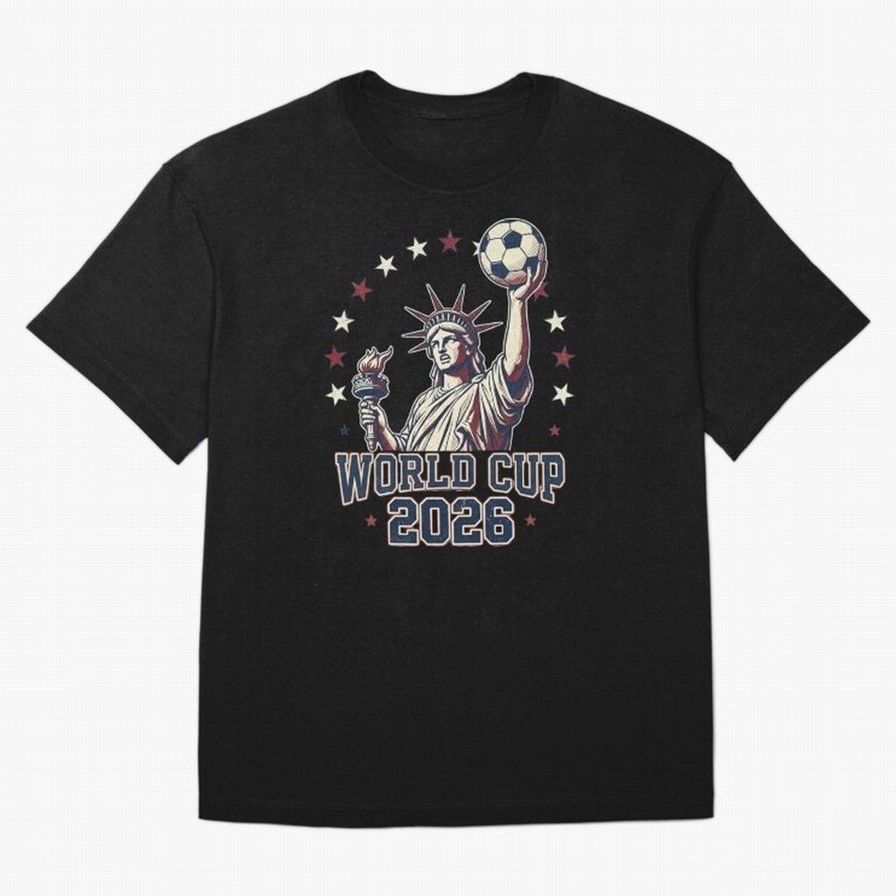 World Cup 2026 USA Soccer Statue Liberty Classic T-Shirt Feel the FIFA World Cup 2026 Group Stage Journey through Messi and Cristiano Ronaldo Highlights, Argentina and Brazil Pride, Match Day Excitement, Supporter Culture, Golden Goals and Global