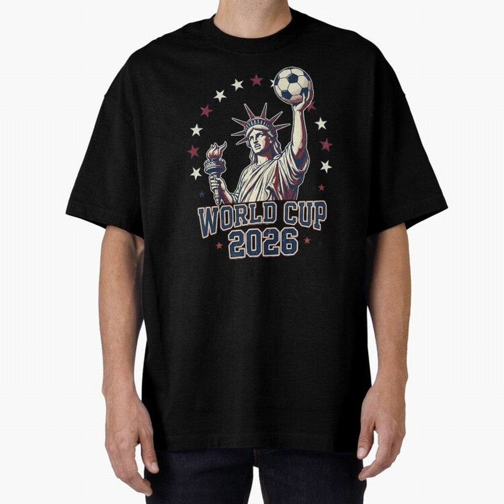 World Cup 2026 USA Soccer Statue Liberty Classic T-Shirt Feel the FIFA World Cup 2026 Group Stage Journey through Messi and Cristiano Ronaldo Highlights, Argentina and Brazil Pride, Match Day Excitement, Supporter Culture, Golden Goals and Global