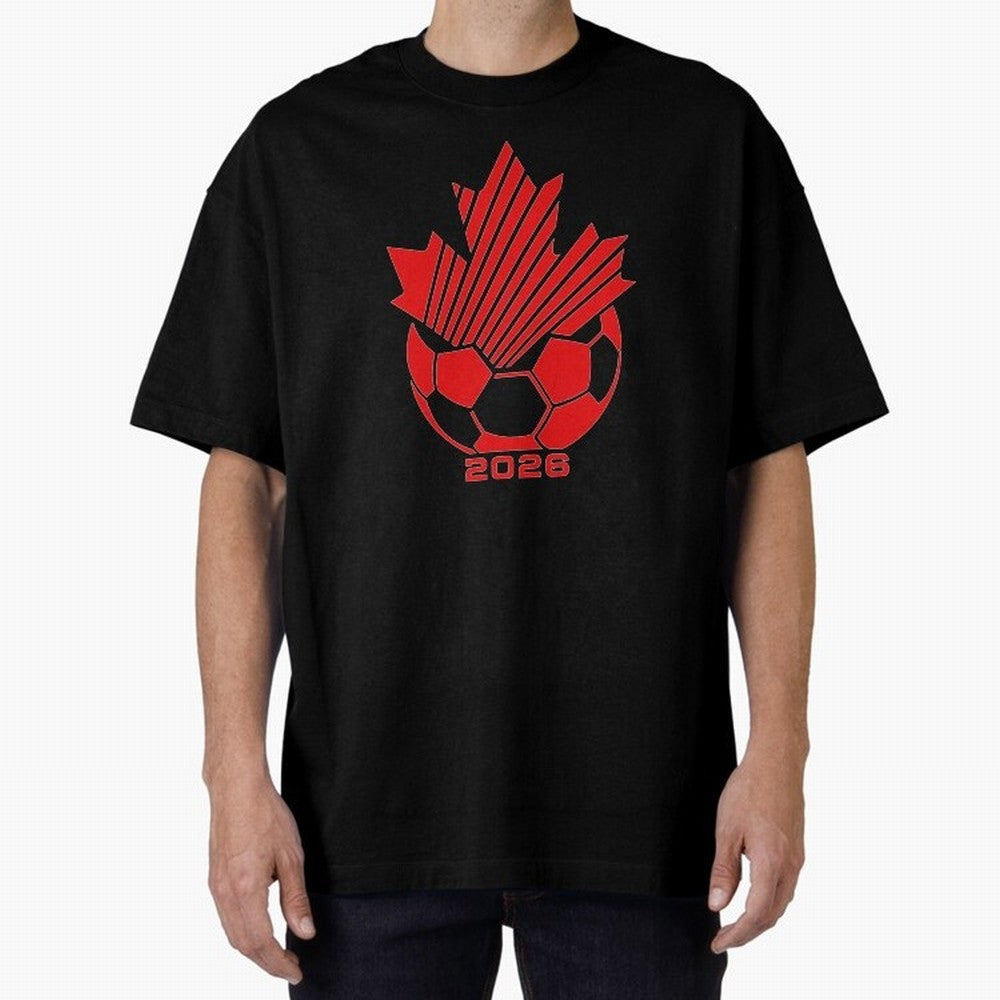 Red Maple Leaf Soccer 2026 Emblem Classic T-Shirt Represent Fans Who Live for Match Day Hype around FIFA World Cup 2026 USA Canada Mexico, Haaland and Mbappe, Brazil, Portugal and Argentina, Global Supporter Spirit, Legendary Goals, National Colors