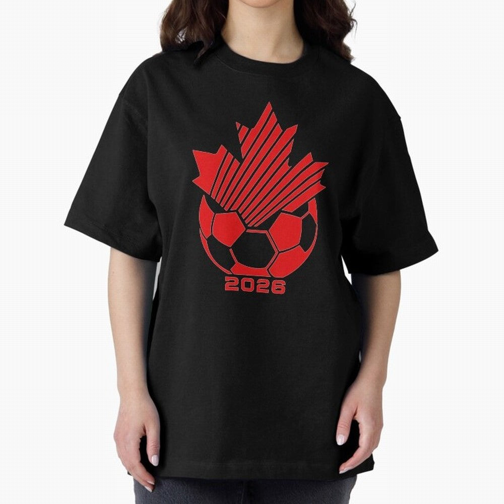 Red Maple Leaf Soccer 2026 Emblem Classic T-Shirt Represent Fans Who Live for Match Day Hype around FIFA World Cup 2026 USA Canada Mexico, Haaland and Mbappe, Brazil, Portugal and Argentina, Global Supporter Spirit, Legendary Goals, National Colors