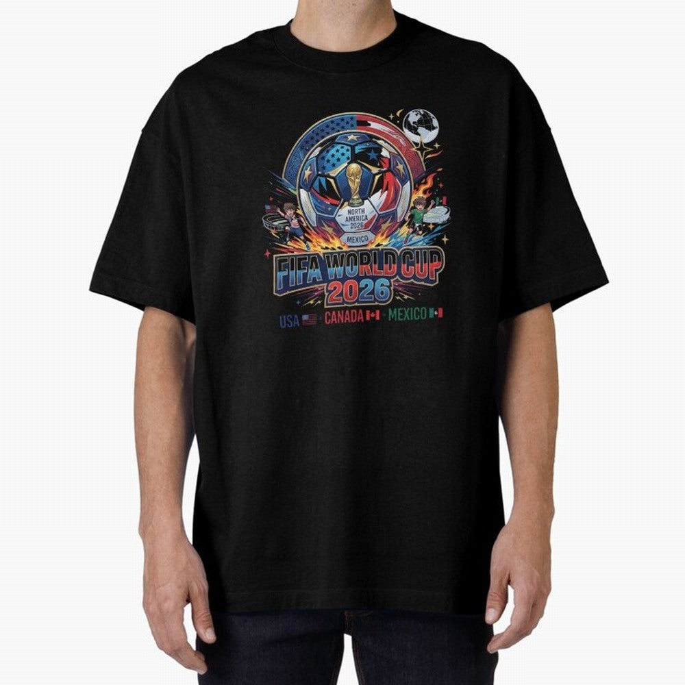 FIFA World Cup 2026 North America - USA Canada Mexico Soccer Classic T-Shirt Stand Out with Spirit from FIFA World Cup 2026 Spirit, Capturing Portugal, Spain and Germany, Mbappe, Championship Spirit, Famous Goals, Roaring Crowds and International