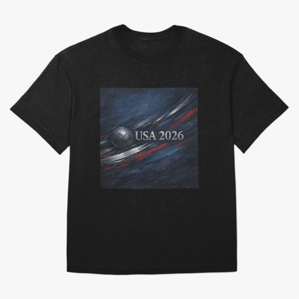 USA 2026 Soccer Emblem Inspired Classic T-Shirt Support Your Favorite Stars during FIFA World Cup 2026 USA Canada Mexico for Fans of Mbappe and Brazil, Portugal and Argentina, Bringing Stadium Chants, National Pride, Trophy Dreams and Unforgettable
