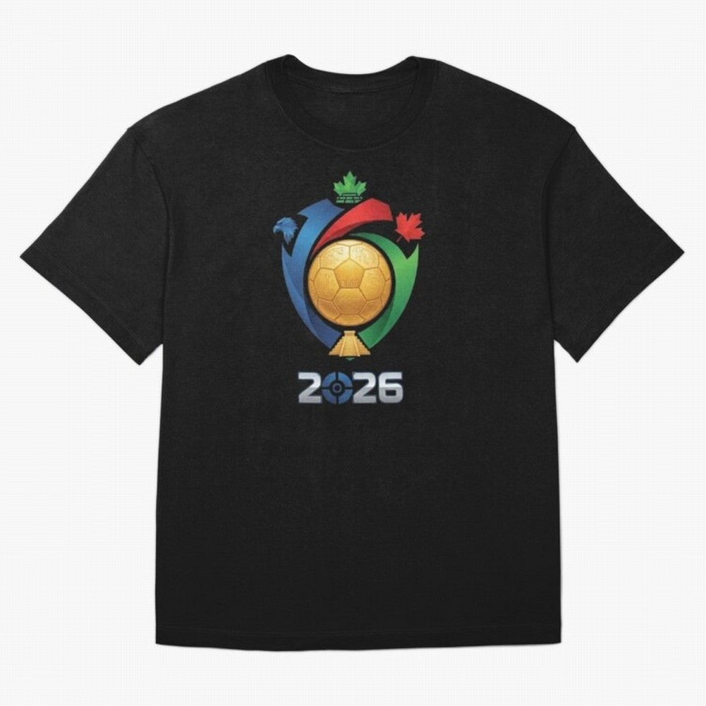 Golden Soccer Ball 2026 Host Nations Emblem Classic T-Shirt Represent Fans Who Live for Match Day Hype around FIFA World Cup 2026 Group Stage, Cristiano Ronaldo, England, France and Netherlands, Tournament Hype, Historic Matchups, Family Viewing