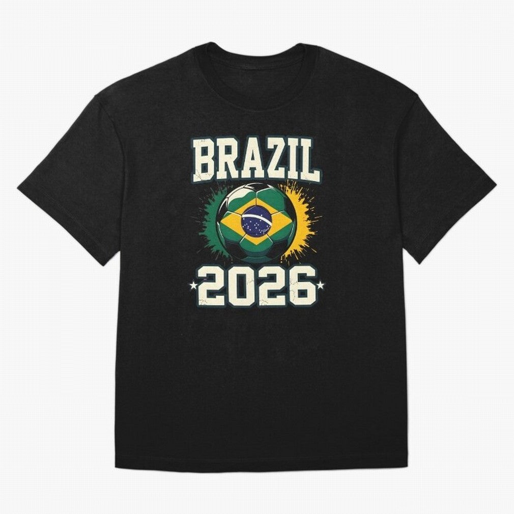 Brazil Soccer Football 2026 Classic T-Shirt Turn Football Passion into FIFA World Cup 2026 Highlighting Haaland and Mbappe, Spain and Netherlands Energy, Football Festival Excitement, Trophy Ambitions, Country Rivalries and Star Player Buzz;
