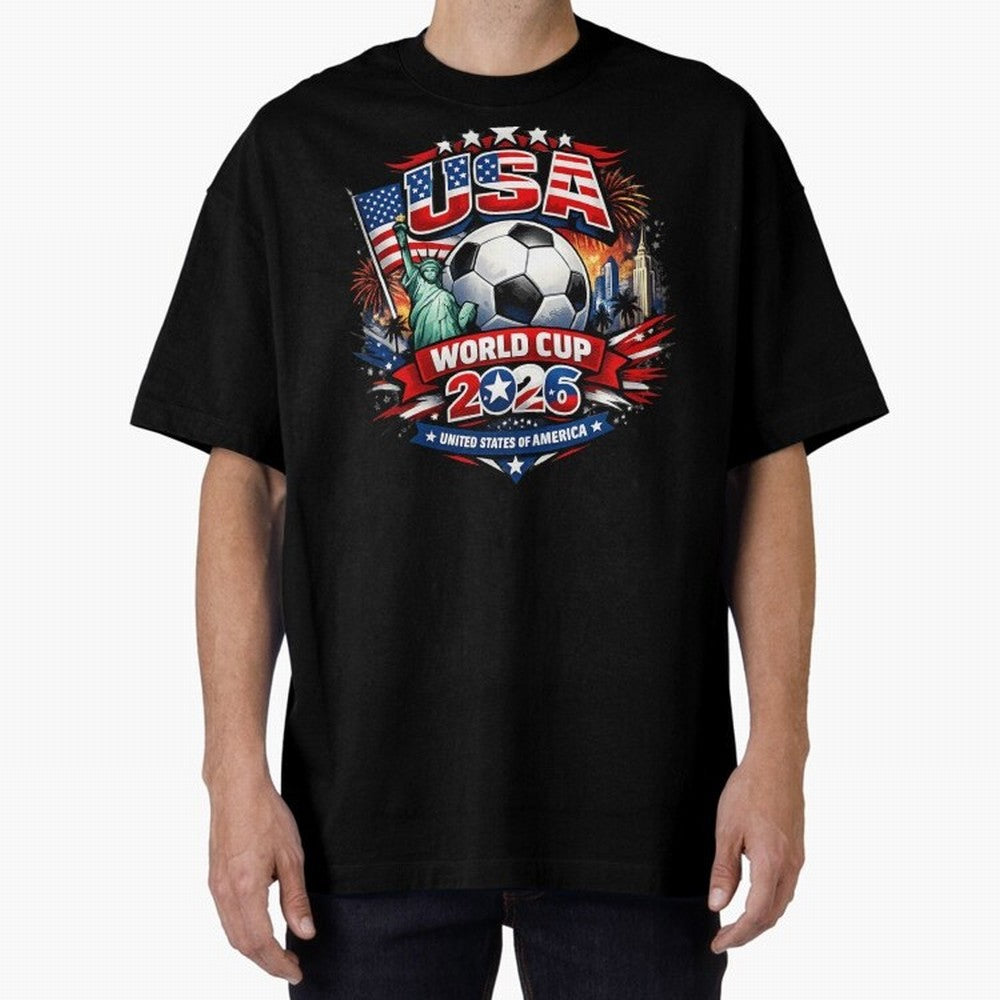 USA World Cup 2026 Soccer Graphic ¨C Patriotic Football Fan Art Classic T-Shirt Represent the Passion of FIFA World Cup 2026 USA Canada Mexico for Fans of CR7 and Argentina, Bringing Game Day Rituals, Football Legends, Country Pride and the Road to