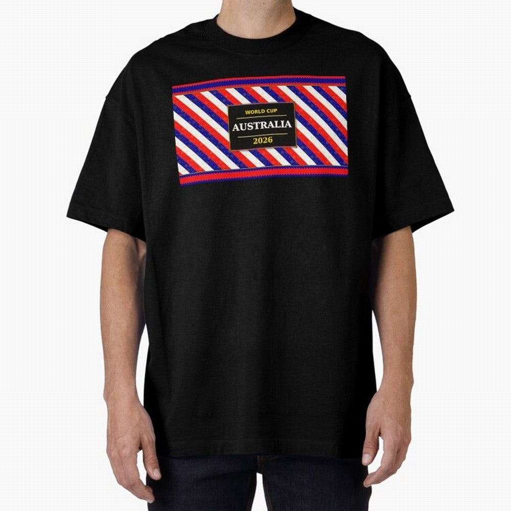 Australia Football Fan 2026 Black Flag Colors Pattern Classic T-Shirt Bring Trophy Dreams to Global Football Passion for FIFA World Cup 2026 USA Canada Mexico, Driven by Neymar, Haaland and Cristiano Ronaldo, France, Football History, Final Match