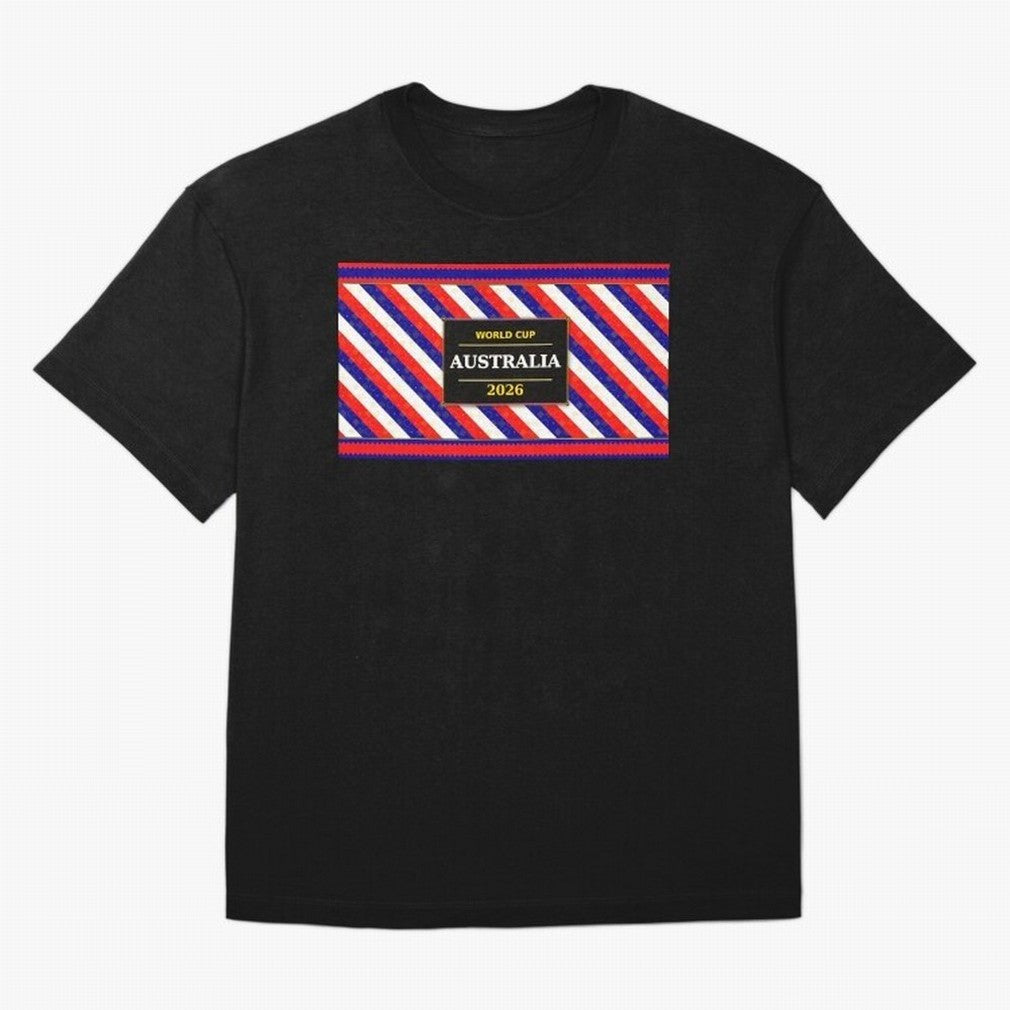 Australia Football Fan 2026 Black Flag Colors Pattern Classic T-Shirt Bring Trophy Dreams to Global Football Passion for FIFA World Cup 2026 USA Canada Mexico, Driven by Neymar, Haaland and Cristiano Ronaldo, France, Football History, Final Match