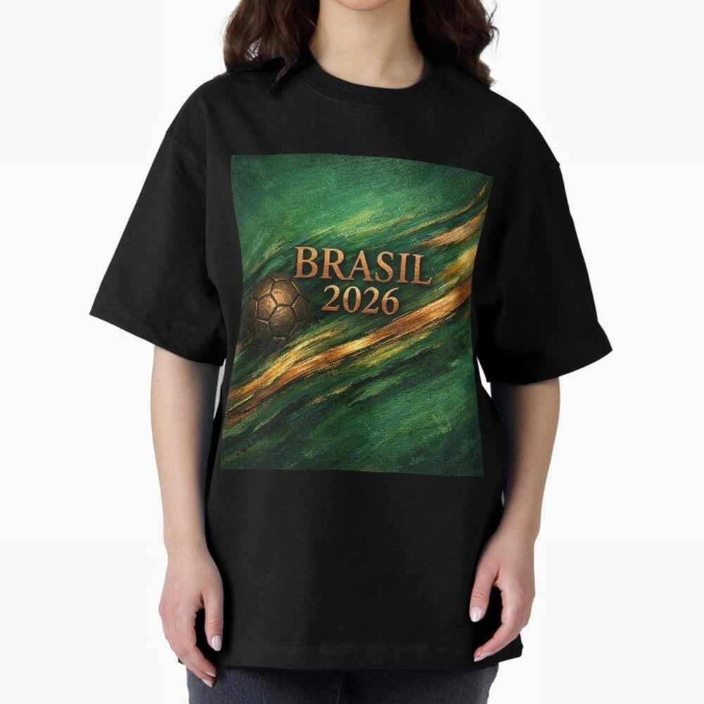 Brasil 2026 Soccer Theme Dark Green Classic T-Shirt Celebrate the Magic of the FIFA World Cup 2026 Group Stage Journey through Messi and Cristiano Ronaldo Highlights, Argentina, France and Brazil Pride, Championship Spirit, Famous Goals, Roaring