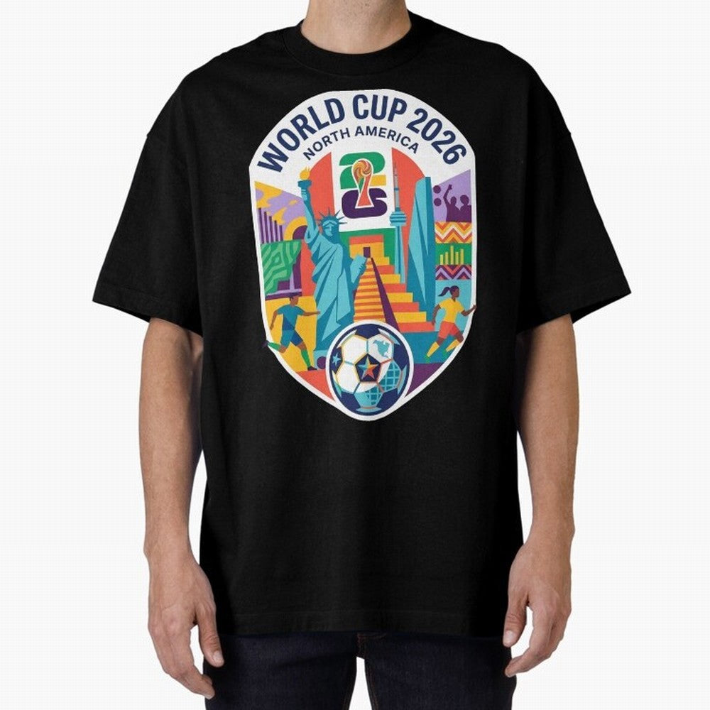 World Cup 2026 North America Soccer Tournament Colorful Emblem Classic T-Shirt Refresh Match Day Hype around FIFA World Cup 2026 USA Canada Mexico, CR7 and Messi, France and Portugal, Championship Spirit, Famous Goals, Roaring Crowds and