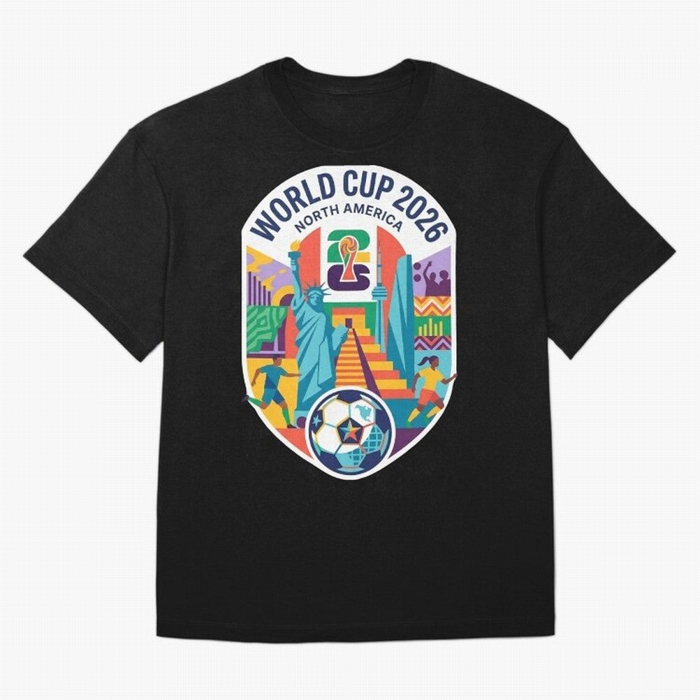 World Cup 2026 North America Soccer Tournament Colorful Emblem Classic T-Shirt Refresh Match Day Hype around FIFA World Cup 2026 USA Canada Mexico, CR7 and Messi, France and Portugal, Championship Spirit, Famous Goals, Roaring Crowds and
