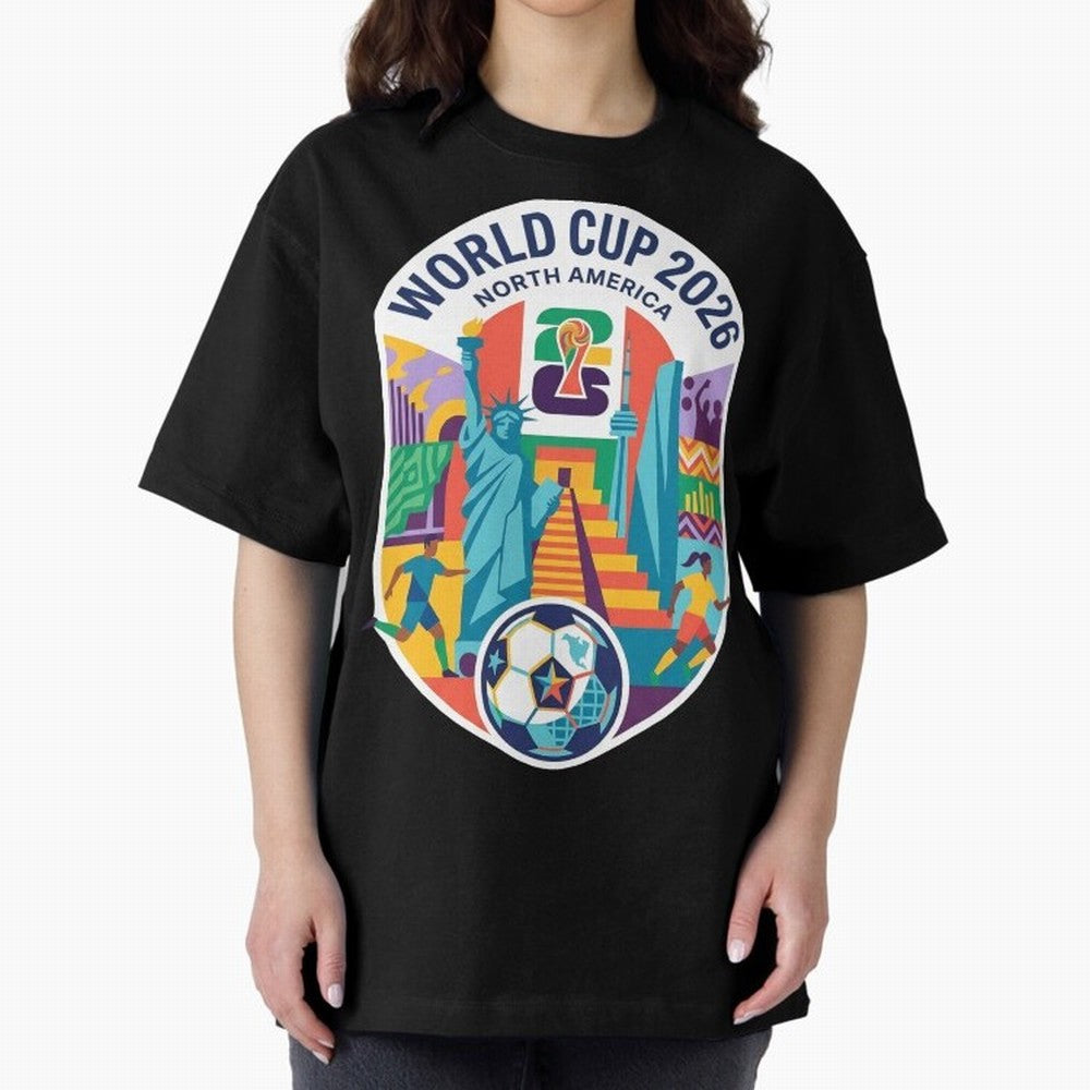 World Cup 2026 North America Soccer Tournament Colorful Emblem Classic T-Shirt Refresh Match Day Hype around FIFA World Cup 2026 USA Canada Mexico, CR7 and Messi, France and Portugal, Championship Spirit, Famous Goals, Roaring Crowds and