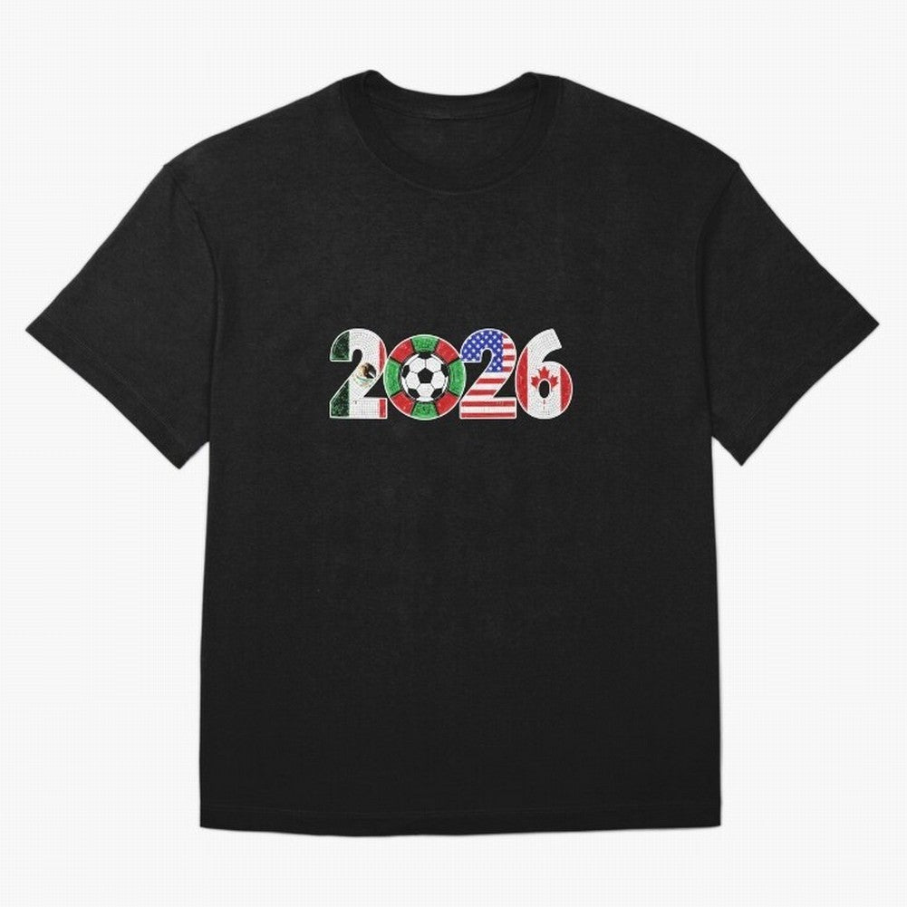North American Soccer Spirit Team 2026 T-Shirt_82770209 Classic T-Shirt Bring Bold Fan Energy to FIFA World Cup 2026 Group Stage Capturing Cristiano Ronaldo, Brazil, Portugal and Argentina Energy, Vintage Soccer Flavor, Modern Football Stars,
