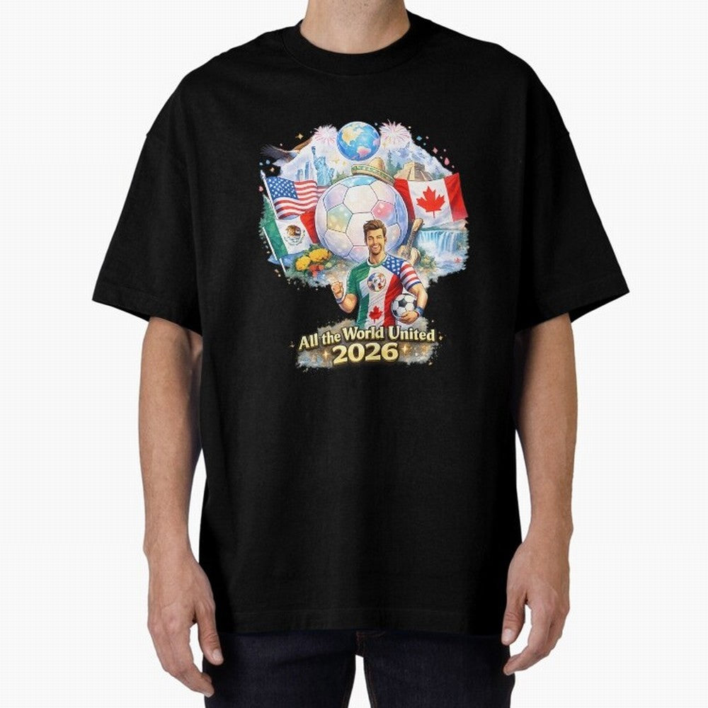 All The World United 2026 Football Classic T-Shirt Fuel FIFA World Cup 2026 Group Stage Spirit, Filled with England, France and Netherlands, CR7, Stadium Chants, National Pride, Trophy Dreams and Unforgettable Football Memories; Ideal for Football