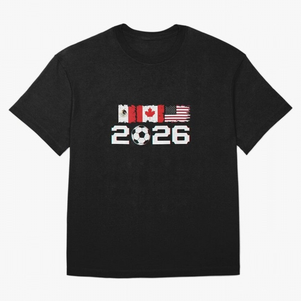 Glitched United 2026 Cup - North America Emblem Part 2 T-Shirt_82924673 Classic T-Shirt Honor Football Greatness during Global Football Passion for FIFA World Cup 2026, Made for Mbappe and Neymar, Portugal, Stadium Chants, National Pride, Trophy