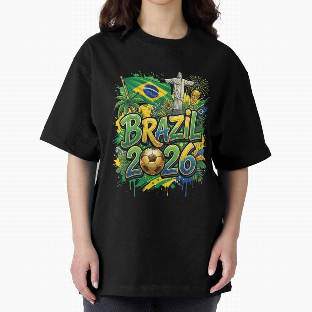 Brazil World Cup 2026 Football Legacy Classic T-Shirt Showcase FIFA World Cup 2026 Group Stage for Fans of CR7 and France and Portugal, Bringing Retro Football Energy, Iconic Rivalries, Trophy Chase Drama and Stadium Atmosphere; Built for