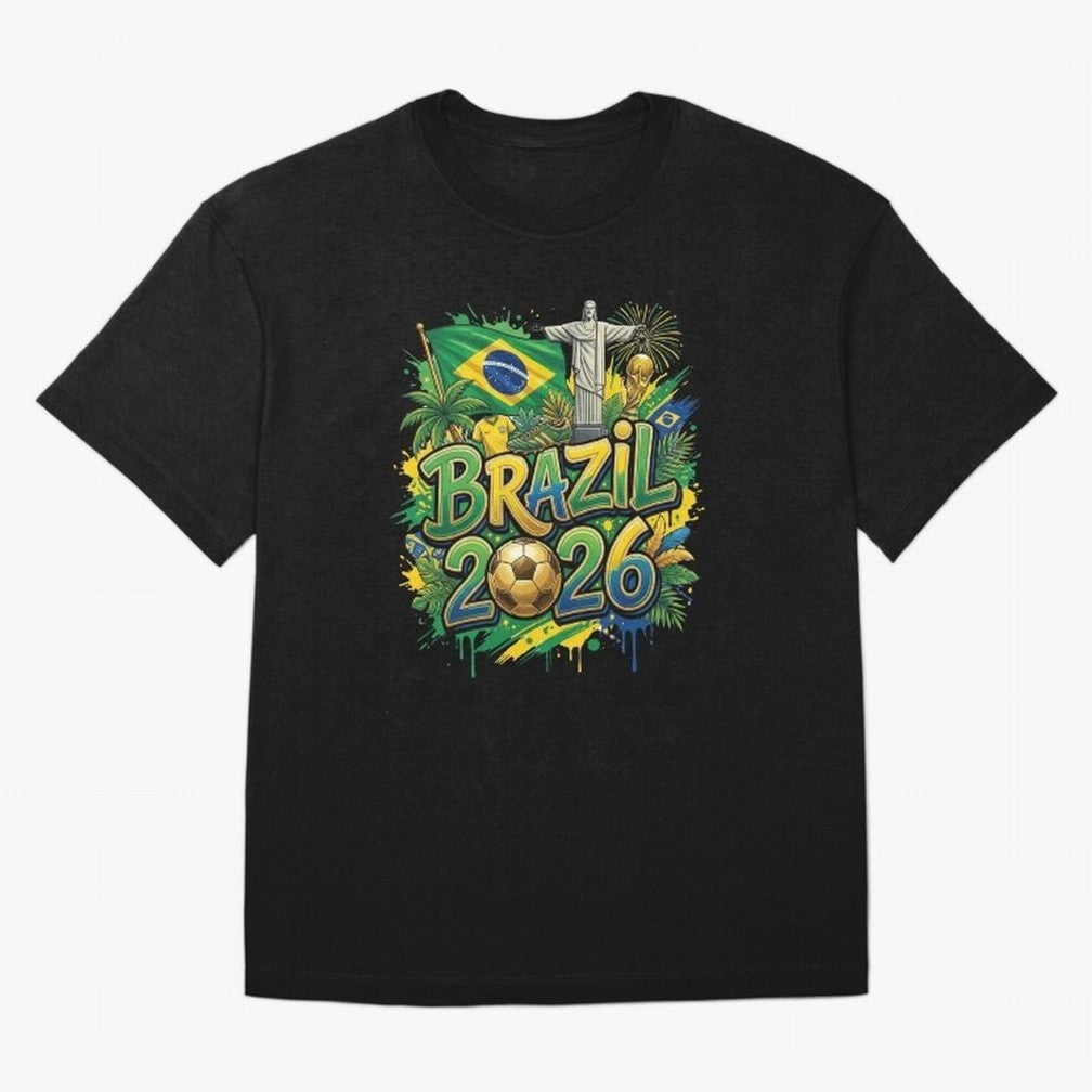 Brazil World Cup 2026 Football Legacy Classic T-Shirt Showcase FIFA World Cup 2026 Group Stage for Fans of CR7 and France and Portugal, Bringing Retro Football Energy, Iconic Rivalries, Trophy Chase Drama and Stadium Atmosphere; Built for
