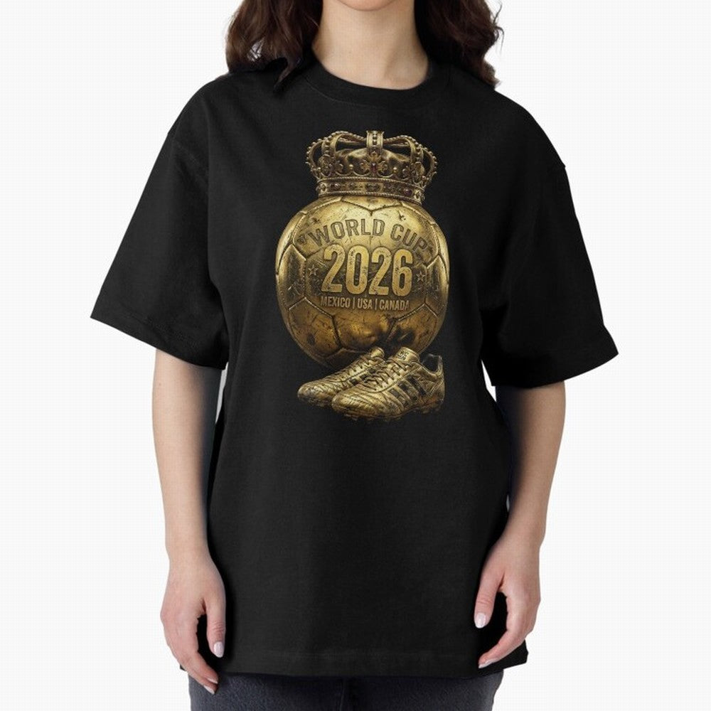 World Cup 2026 Golden Soccer Ball Crown- Mexico USA Canada Classic T-Shirt Follow Every Goal of the FIFA World Cup 2026 Group Stage Journey through Mbappe and Neymar Highlights, Argentina, France and Brazil Pride, Football History, Final Match
