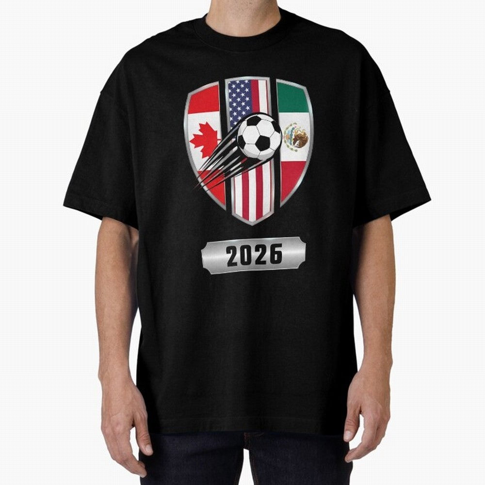 North United America Shield 2026 Cup Classic T-Shirt Represent the FIFA World Cup 2026 Group Stage Journey through Haaland Highlights, Argentina Pride, Vintage Soccer Flavor, Modern Football Stars, National Flags and Final Night Emotion; Created